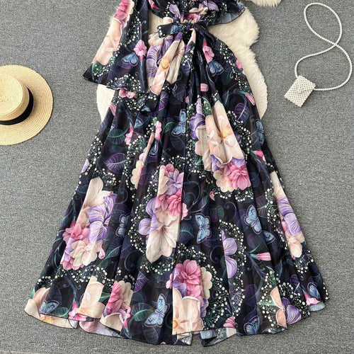 Alyssa Floral Dress In Dark Blue