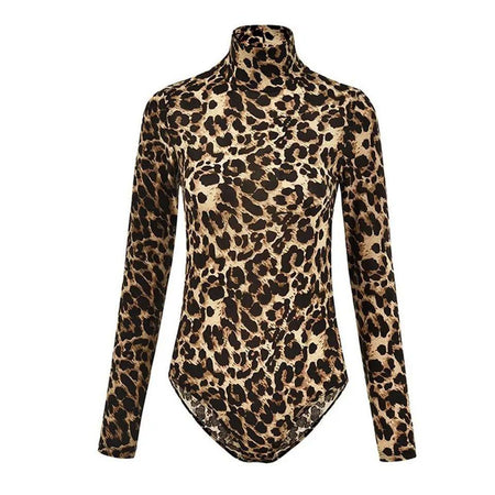 Amaris Bodysuit In Brown - front shot on mannequin, leopard - Miss Mosa By Akanksha