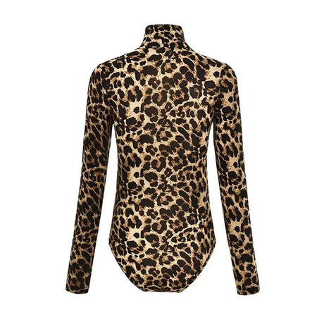 Amaris Bodysuit In Brown - back shot on mannequin, leopard - Miss Mosa By Akanksha