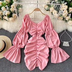 Amista Ruffled Dress - styled flat-lay shot, pink - Miss Mosa By Akanksha