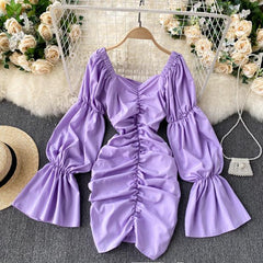 Amista Ruffled Dress - styled flat-lay shot, lilac - Miss Mosa By Akanksha