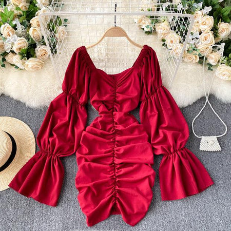 Amista Ruffled Dress - styled flat-lay shot, red - Miss Mosa By Akanksha