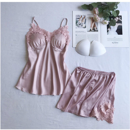 Anastasia Luxury Loungewear Set - styled flat-lay shot, pink - Miss Mosa By Akanksha