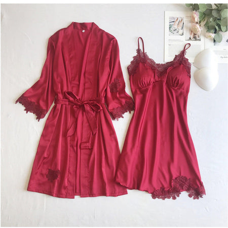Anastasia Luxury Loungewear Set - styled flat-lay shot, red - Miss Mosa By Akanksha