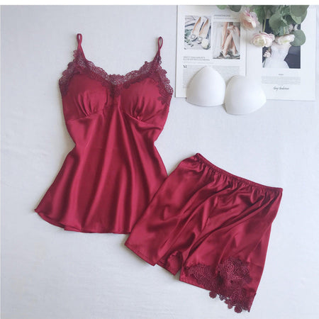 Anastasia Luxury Loungewear Set - styled flat-lay shot, red - Miss Mosa By Akanksha