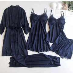 Anastasia Luxury Loungewear Set - styled flat-lay shot, navy - Miss Mosa By Akanksha