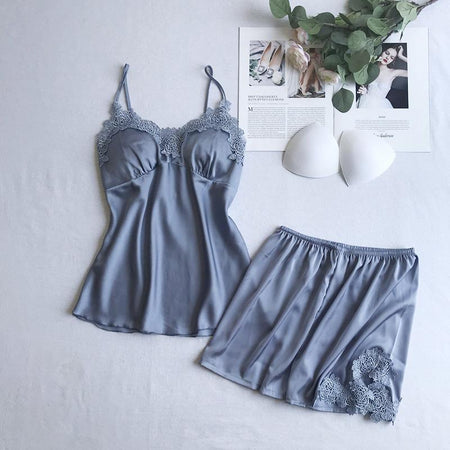 Anastasia Luxury Loungewear Set - styled flat-lay shot, grey - Miss Mosa By Akanksha