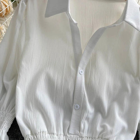 Astley Buttoned Y2K Summer Top - close-up of buttons, white - Miss Mosa By Akanksha
