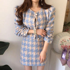 Astrid Statement Coord Set - front shot on model, blue - Miss Mosa By Akanksha