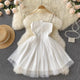 Auckland Statement Dress - front shot on hanger, white - Miss Mosa By Akanksha