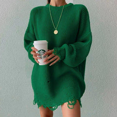 Avery Statement Winter Dress - front shot on model, green - Miss Mosa By Akanksha