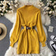 Bador Knitted Dress - styled flat-lay shot, yellow - Miss Mosa By Akanksha