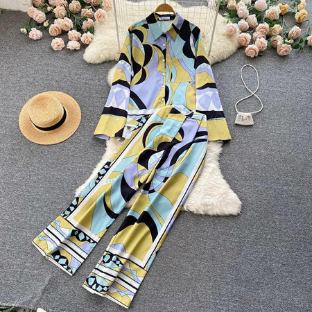 Balimo Coord Set In Multicolour - styled flat-lay shot, multicolour - Miss Mosa By Akanksha