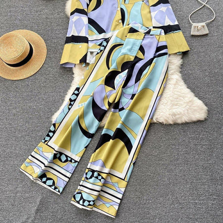 Balimo Coord Set In Multicolour - styled flat-lay shot, multicolour - Miss Mosa By Akanksha