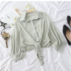 Barbera Chiffon Shirts - styled flat-lay shot, mint - Miss Mosa By Akanksha