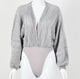 Barbero Ruched Bodysuits - front shot on mannequin, grey - Miss Mosa By Akanksha