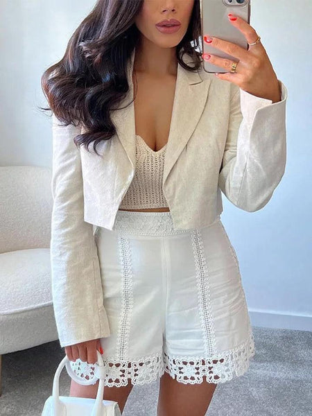Bella Luxury Coord Set In White - front shot on model, white - Miss Mosa By Akanksha