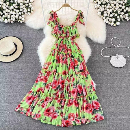 Bella Summer Dress - close-up of bodice, red - Miss Mosa By Akanksha