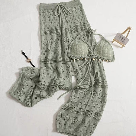 Bianca Coord Set - styled flat-lay shot, green - Miss Mosa By Akanksha