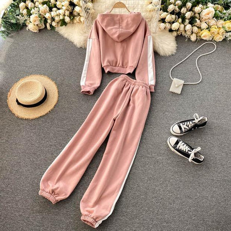 Bilour Flannel Tracksets - styled flat-lay shot, pink - Miss Mosa By Akanksha