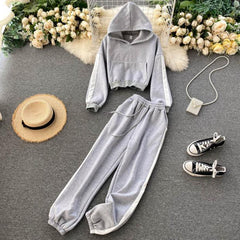 Bilour Flannel Tracksets - styled flat-lay shot, grey - Miss Mosa By Akanksha