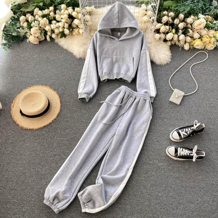 Bilour Flannel Tracksets - styled flat-lay shot, grey - Miss Mosa By Akanksha