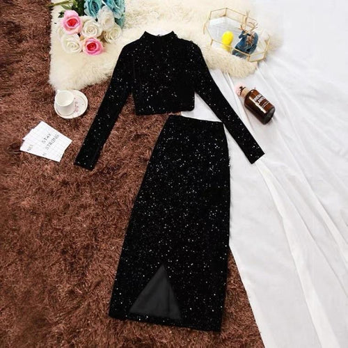 Blaiquey Turtle Neck Coordinates In Black