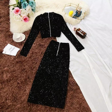 Blaiquey Turtle Neck Coordinates In Black - back shot styled flat-lay shot, black - Miss Mosa By Akanksha