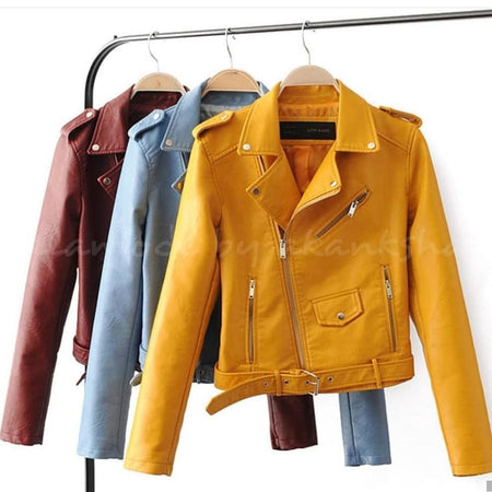 Bosch Leather Jackets - front shot on hanger, multicolour - Miss Mosa By Akanksha