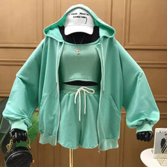 Bracello 3 Pc Activewear - front shot on mannequin, green - Miss Mosa By Akanksha