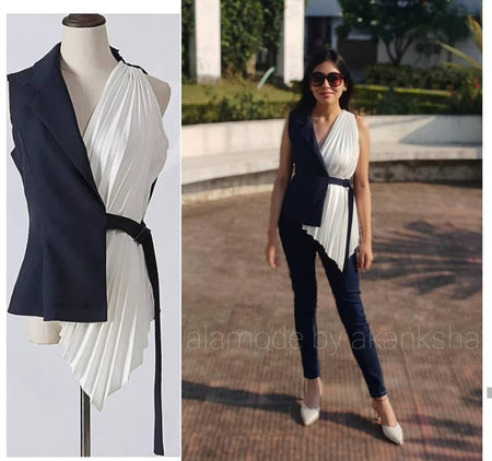 Bracello Half and Half Blouse- Ready to Ship - Alamode By Akanksha