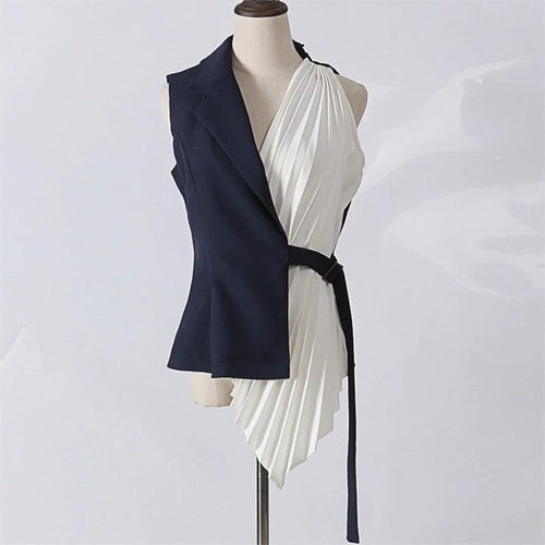 Bracello Half and Half Blouse In Black