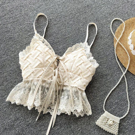 Briar Bustier Tops - flat-lay product shot, beige - Miss Mosa By Akanksha