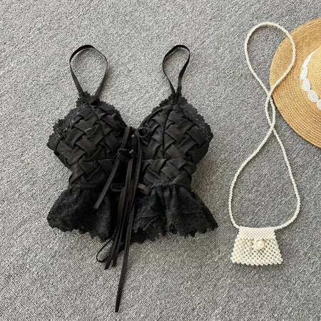 Briar Bustier Tops - flat-lay product shot, black - Miss Mosa By Akanksha