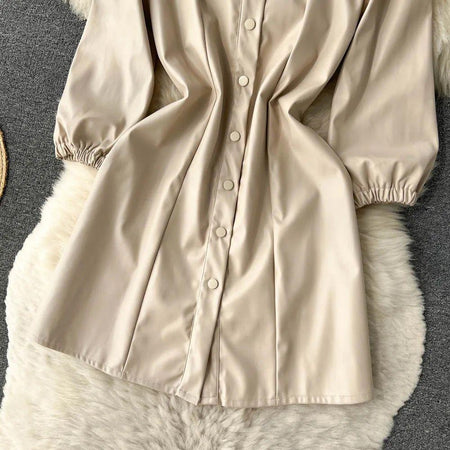 Briella Statement Dress - close-up of skirt, beige - Miss Mosa By Akanksha