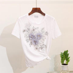Brisket Embellished Top Only - front shot on hanger, white - Miss Mosa By Akanksha