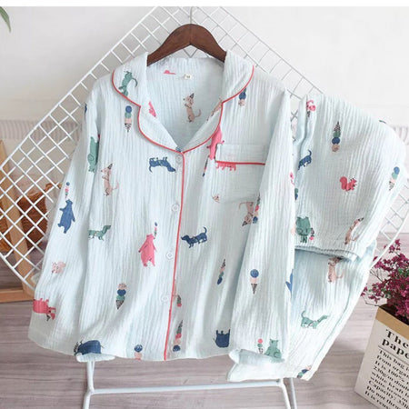 Bruno Cotton Nightsets - front shot on hanger, mint - Miss Mosa By Akanksha