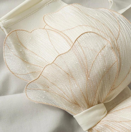 Butterfly Bralettes - close-up of butterfly detail, cream - Miss Mosa By Akanksha