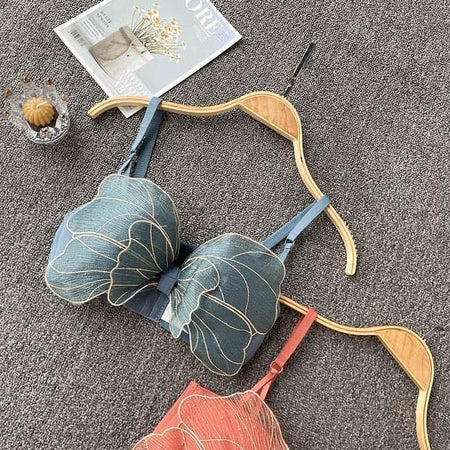 Butterfly Bralettes - front shot on hanger, multicolour - Miss Mosa By Akanksha