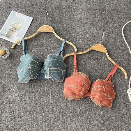 Butterfly Bralettes - front shot on hanger, multicolour - Miss Mosa By Akanksha