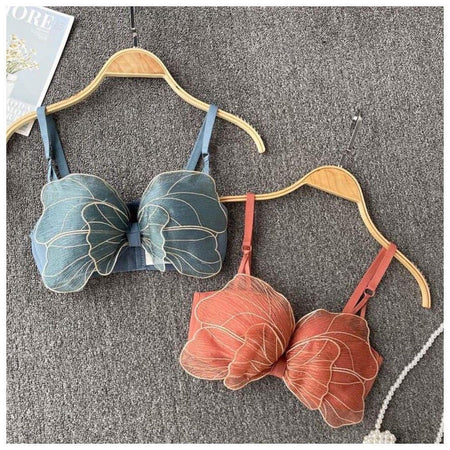 Butterfly Bralettes - front shot on hanger, multicolour - Miss Mosa By Akanksha