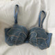 Butterfly Bralettes - front shot flat-lay, blue - Miss Mosa By Akanksha