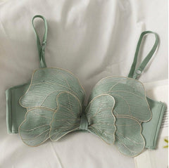 Butterfly Bralettes - front shot flat-lay, green - Miss Mosa By Akanksha