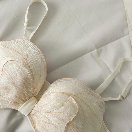 Butterfly Bralettes - close-up of cups, cream - Miss Mosa By Akanksha