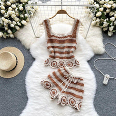 Calliope Coord Set - styled flat-lay shot, brown - Miss Mosa By Akanksha