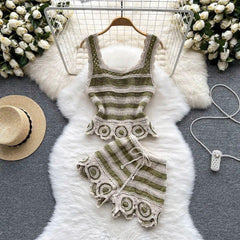 Calliope Coord Set - styled flat-lay shot, green - Miss Mosa By Akanksha