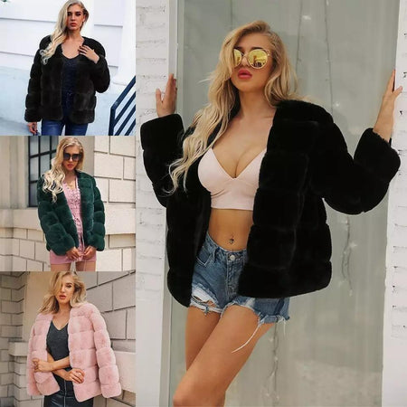 Carrie Bradshaw Luxury - Faux Fur Jackets - front shot on model, black - Miss Mosa By Akanksha