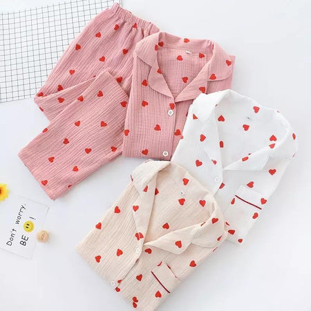 Carrot and Heart Nightsets - styled flat-lay shot, multicolour - Miss Mosa By Akanksha