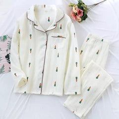 Carrot and Heart Nightsets - flat-lay product shot, white - Miss Mosa By Akanksha