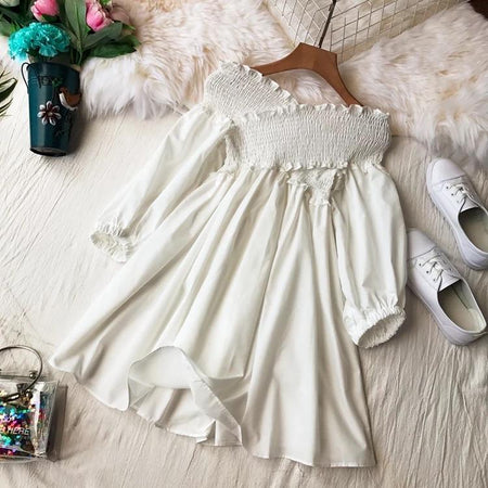 Catelyn Summer Dress - styled flat-lay shot, cream - Miss Mosa By Akanksha